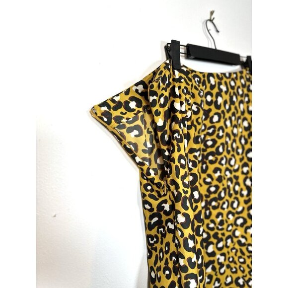 Who What Wear Women Skirt 20W Yellow Animal Print‎ Scarf Hem Cheetah Leopard - Picture 5 of 10